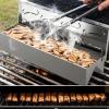 Wood Chip Smoker Box, Stainless Steel Pellet Smoker Box with Hinged Lid view 3