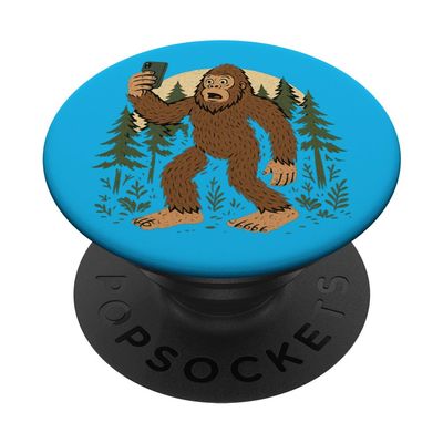 Bigfoot in a Forest, Selfie, Good Morning Adhesive PopGrip