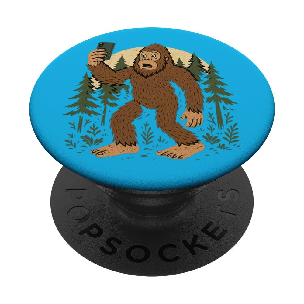 Bigfoot in a Forest, Selfie, Good Morning Adhesive PopGrip