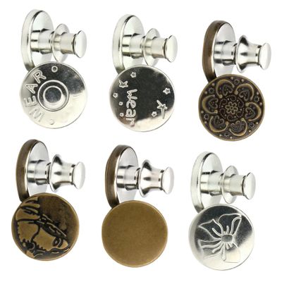 Uonlytech 6-Piece Removable Clip Buttons for Jeans