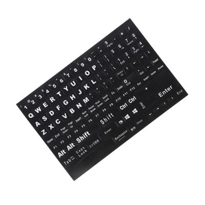 English Replacement Keyboard Stickers, 1 Sheet, Black PVC