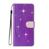 SEHEYA Flip Case for iPhone 16, Glitter PU Leather with Magnetic Diamond Clasp, Stand Function and Card Slots, Purple view 1