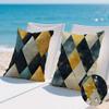 Turquoise Waterproof Linen Cushion Covers, 55 x 55 cm, Set of 2 view 3