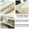 Turquoise Waterproof Linen Cushion Covers, 55 x 55 cm, Set of 2 view 4