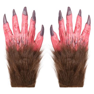 XGOPTS Werewolf Gloves, Plush Horror Wolf Claw Costume Accessories