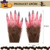 XGOPTS Werewolf Gloves, Plush Horror Wolf Claw Costume Accessories view 2