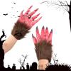 XGOPTS Werewolf Gloves, Plush Horror Wolf Claw Costume Accessories view 4