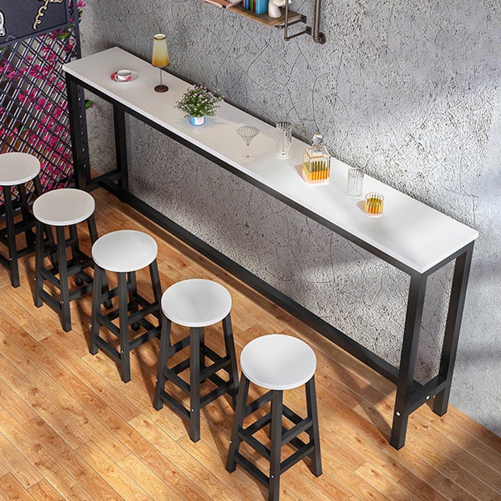 Industrial White Breakfast Bar Table