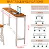 Industrial White Breakfast Bar Table view 2