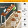 Industrial White Breakfast Bar Table view 3