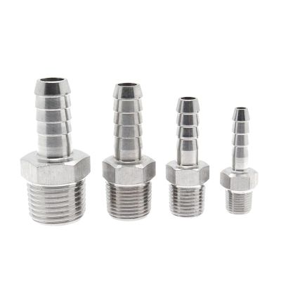 RVBLRDSE 1-Piece 10 mm Hose Barb, 1/2" BSP Male Thread, 304 Stainless Steel High-Pressure Pipe Fitting