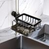 Aluminum Kitchen Sink Faucet Organizer with Detachable Sponge Holder view 4