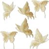 CYMMIYT Embroidered Patches, 6-Piece Handmade Mesh Butterfly Patches for Sewing onto DIY Clothing, Hats, Backpacks, Leggings, Hair Clips and Decorative Accessories (Champagne) view 1