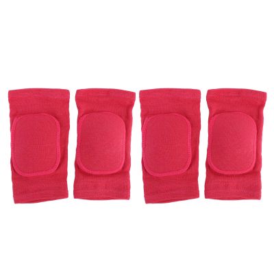 EVTSCAN 2 Pairs High-Elasticity Breathable Knee Sleeves for Ice Hockey, Skating, and Running, Rose Red (XS)
