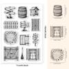 GOMAKERER Clear Silicone Stamps: Wooden Door, Barrel, Fence & Broom view 2