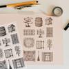 GOMAKERER Clear Silicone Stamps: Wooden Door, Barrel, Fence & Broom view 4