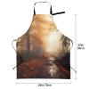 Anceky Autumn Foggy Maple Apron with Pocket, Adjustable, Waterproof, for Women and Men view 3