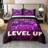 Gamer Game 100% Cotton Bedding Set, 200 x 200 cm, Purple Neon Controller Design view 1