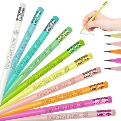 Rmaphy Personalized Triangular Pencils, Engraved with Name or Logo, 10 Count