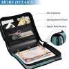 Beach Starfish Shells Blue 3.8 cm 3-Ring Zipper Binder with Shoulder Strap, Waterproof Portfolio Folder for School and Office view 4