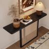 SDCGB 39-Inch Solid Wood Farmhouse Console Table with Woven Rattan, Narrow Entryway Table view 3