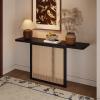 SDCGB 39-Inch Solid Wood Farmhouse Console Table with Woven Rattan, Narrow Entryway Table view 4