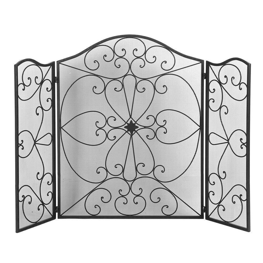 Retro Wrought-Iron Fireplace Safety Screen