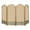 Fireplace Safety Gate, Large Gold 4-Panel Fireplace Screen, Ornate Wrought Iron and Metal Guard, 80 x 120 cm view 2