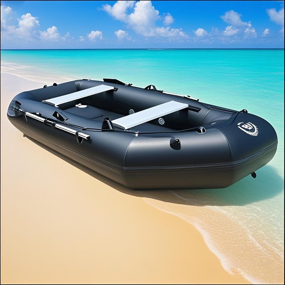 Pounjsd 360 cm Inflatable Fishing Kayak for 8–10 People with Aluminum Oars and Pump