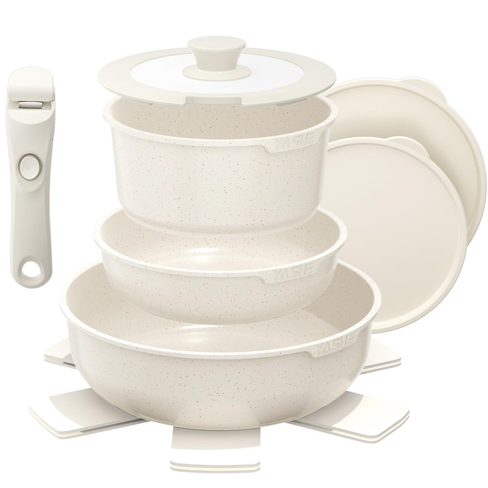 YASHE 9-Piece Cookware Set, Induction, PTFE- and PFAS-Free