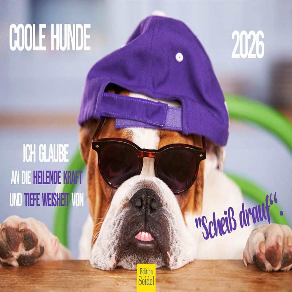 Edition Seidel Premium Cool Dogs 2026 Wall Calendar, DIN A4