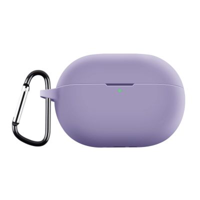 Silicone Case Compatible with Huawei FreeBuds Pro 4, Shock-Resistant Cover with Carabiner Clip, Purple
