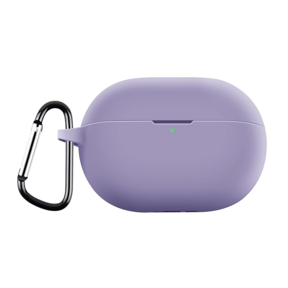 Silicone Case Compatible with Huawei FreeBuds Pro 4, Shock-Resistant Cover with Carabiner Clip, Purple