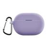Silicone Case Compatible with Huawei FreeBuds Pro 4, Shock-Resistant Cover with Carabiner Clip, Purple view 1
