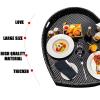 Floating Pool Tray, Rattan, Waterproof Breakfast Tray, Rectangle Black view 2