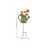 CIYODO Green Iron Watering Can-Shaped Garden Stake, Weatherproof Decorative Outdoor Garden Decor view 2