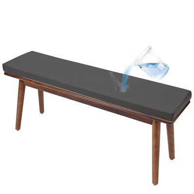 8 cm Waterproof PU Leather Bench Cushion, Dark Gray, 45 x 45 x 8 cm