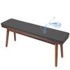 8 cm Waterproof PU Leather Bench Cushion, Dark Gray, 45 x 45 x 8 cm view 1