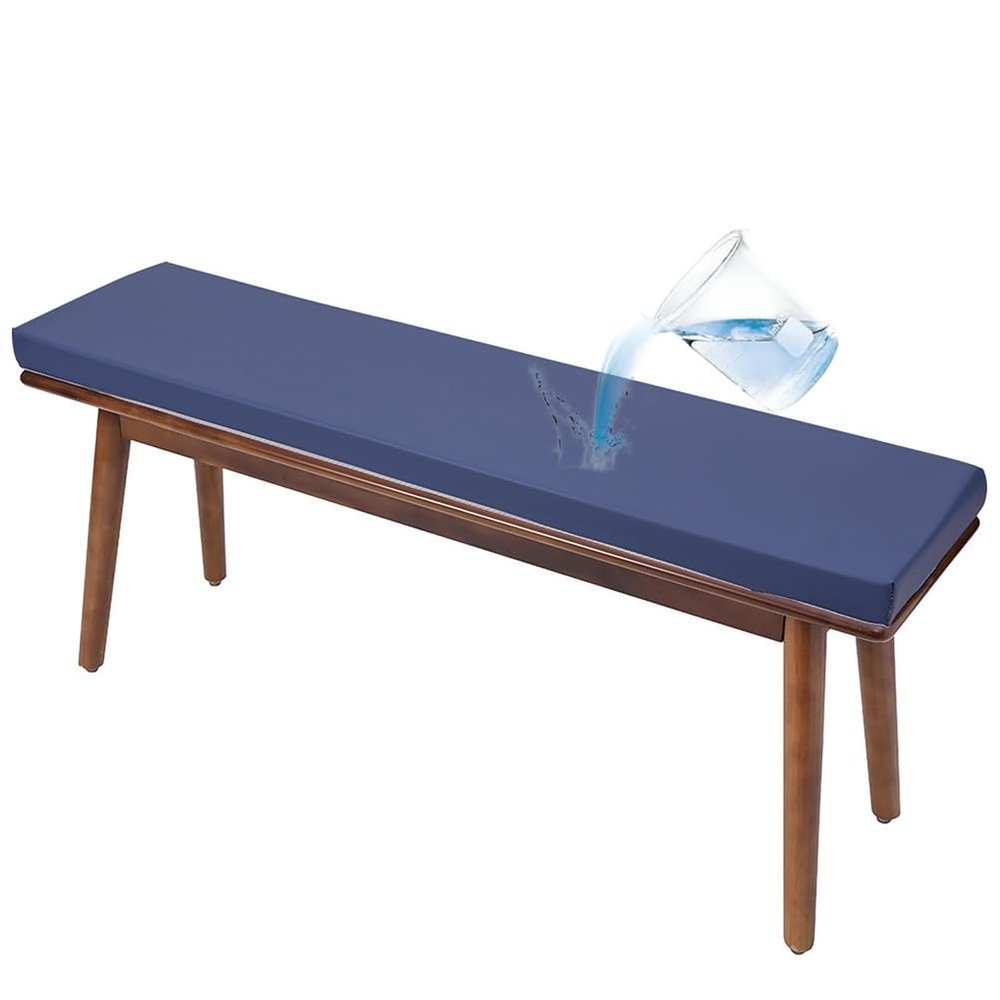 8 cm Waterproof Bench Cushion, Dark Blue, 140 x 30 x 8 cm