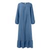 Women's Casual Muslim Dress, Prayer Wear, Relaxed Kaftan (Blue, XXL) view 2