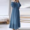 Women's Casual Muslim Dress, Prayer Wear, Relaxed Kaftan (Blue, XXL) view 3