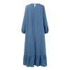 Women's Casual Muslim Dress, Prayer Wear, Relaxed Kaftan (Blue, XXL) view 4