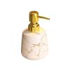 DQZRTUECA Ceramic Refillable Soap Dispenser with Marble Texture and Gold Pump, White, Small view 1