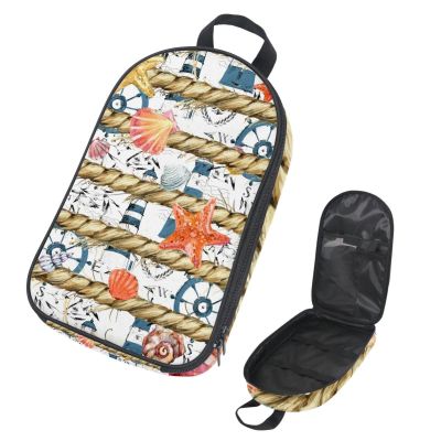 VAPOKF Travel Camping Utensil Organizer Bag, Vintage Seashell, Starfish and Lighthouse, Storage Bag for Cooking Utensils and Outdoor Grilling, Bag Only