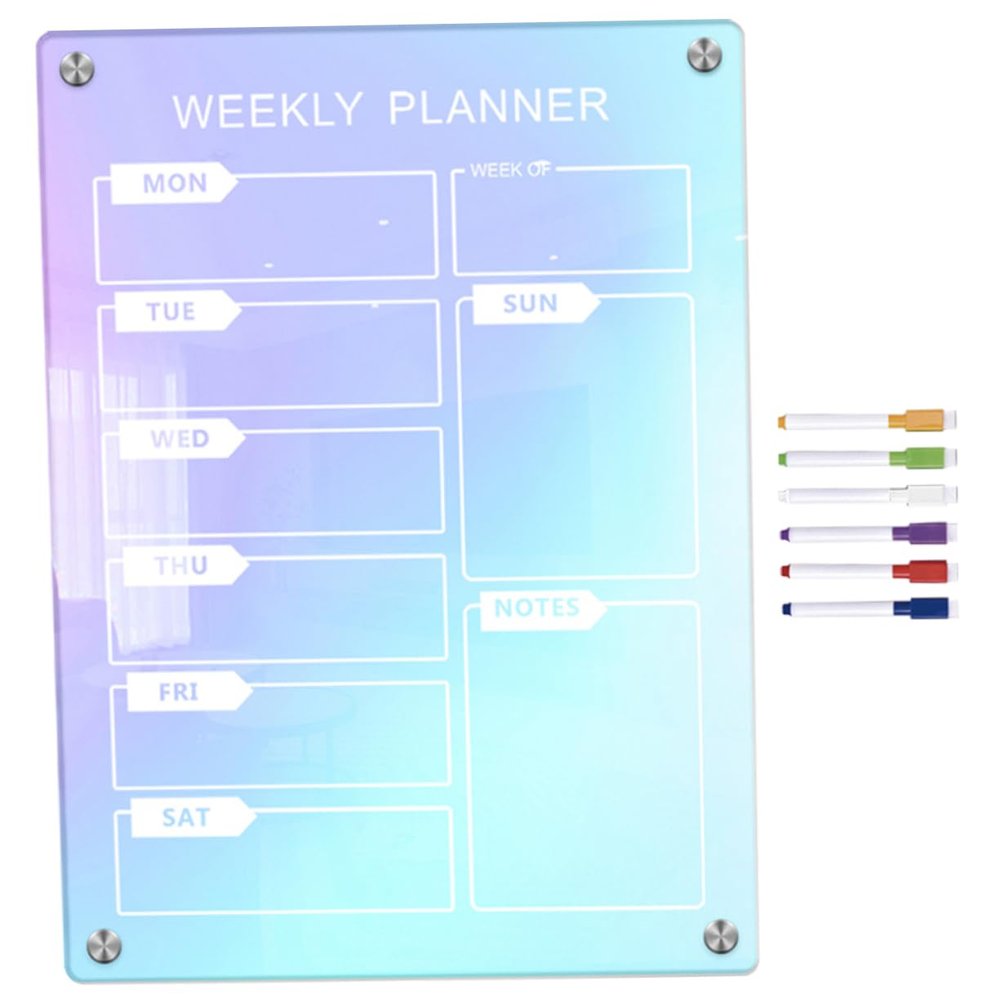 FUNOMOCYA Magnetic Acrylic Dry-Erase Refrigerator Weekly Planner