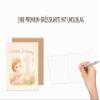 Edition Seidel Premium Square Birthday Card with Envelope, 1st Birthday, English Text, Man, Children, Girl, Fairy, Wish (GQ528 SW025) view 2