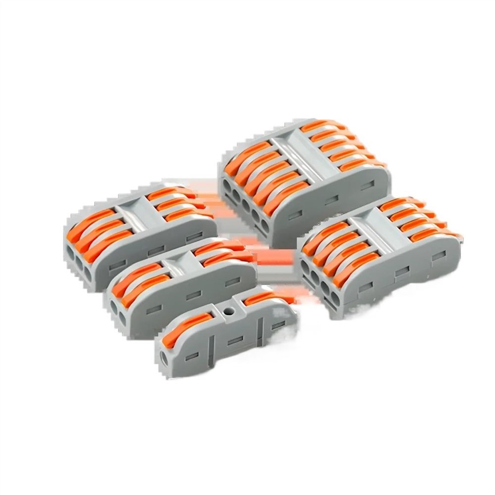 50-Piece Mini Fast Cable Connector Terminal Block 222, Universal Compact Push-In Spring Wire Connector (221-T)