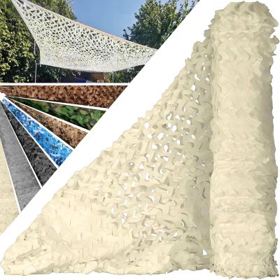 HQQMNY Camouflage Net, 3 m x 8 m, 210D Oxford Fabric, Beige