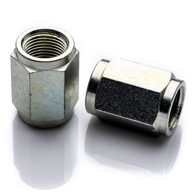 POLBERIS 3/4" Steel Hydraulic Hex Adapter Nut, Zinc-Plated, Metric Thread