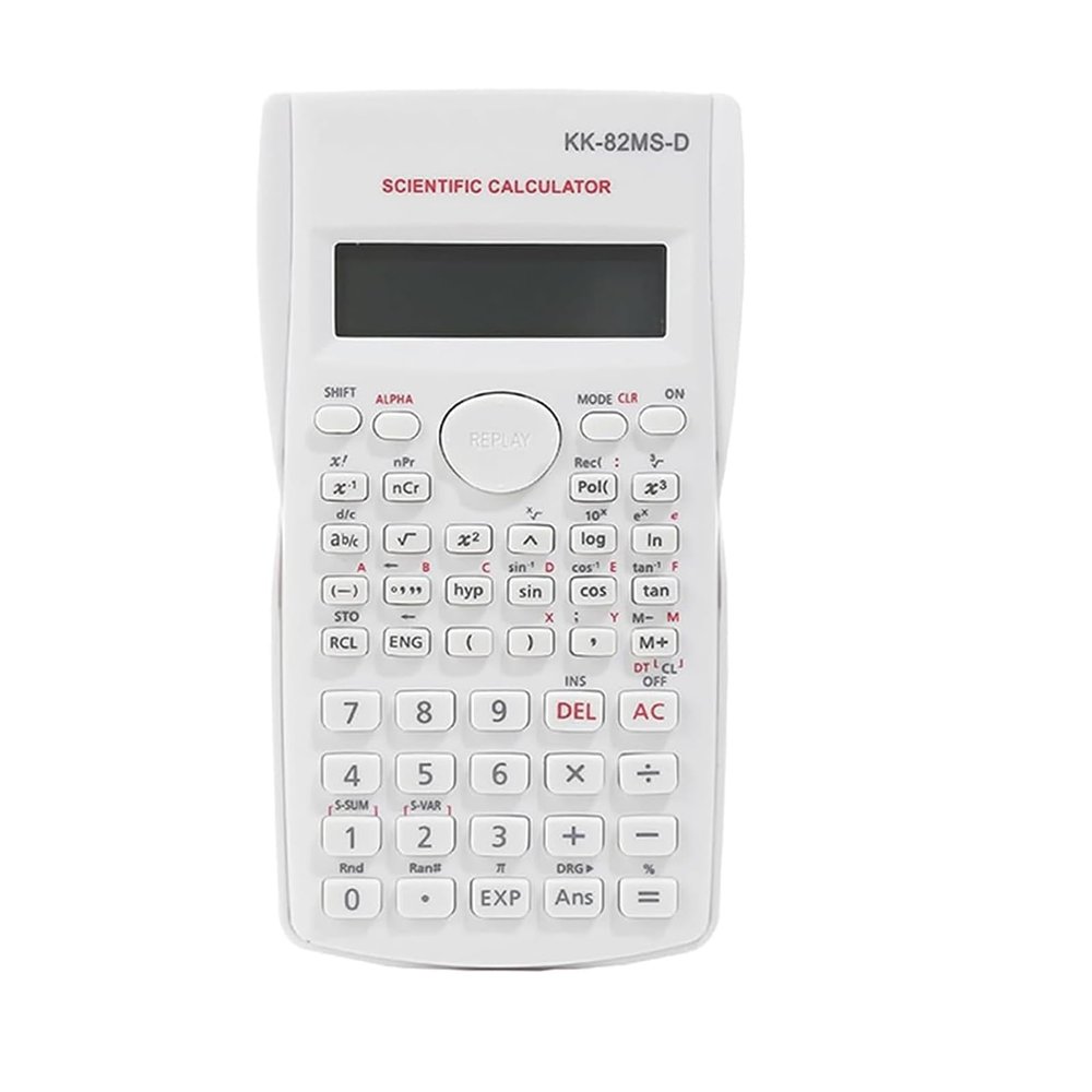 KK-82MS-B/KK-82MS-D Portable Scientific Calculator for Engineering, with 4.4-Inch LCD, Professional Notepad Calculator for Office and School (White)